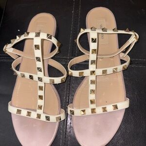 Valentino Rockstud Flat  sandals women Size 39.5